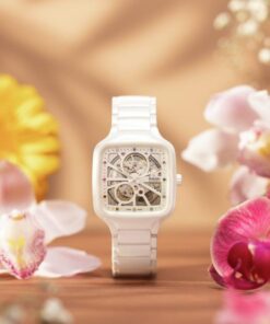 Rado true square automatic ceramic- white-silver rainbow
